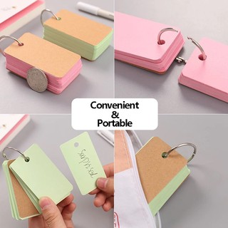 Empty Page Blank Kraft Paper Notepad Word Study Card Portable Memo Pad Loos Leaf with Binder