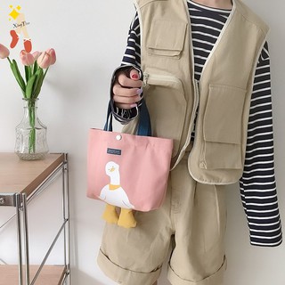 Canvas Bag Female Summer Art Student Large Capacity Shoulder Tote Bag Cute Japanese Style White Cros (3)