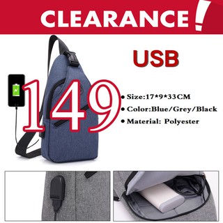 【CLEARANCE】Anti Theft Chest Bag for Men USB Earphone Chest Pack Men Chest Pack Bag High Quality