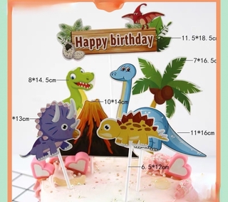 Dinosaur Cake Topper cake decorations set Happy Birthday Cake Topper Birthday Cake Decoration