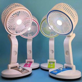 WNC Multifunction Rechargeable Folding Fan with Led Light JH-2018 Anti-Heat Electric Fan