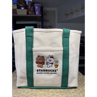Starbucks x LINE Tote bag Brown and Friends (3)