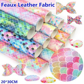 20*30cm Rainbow Glitter Faux Leather Fabric for Bow Synthetic Leather DIY Decoration Crafts (1)