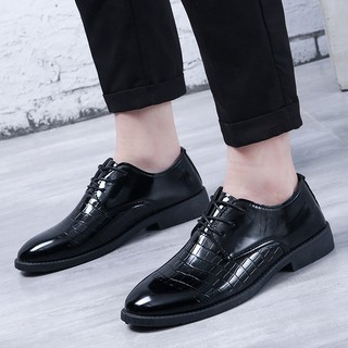 ●◊❈Men s leather shoes men s shoes 2021 spring and autumn new shoes youth business British black casual breathable formal leather shoes