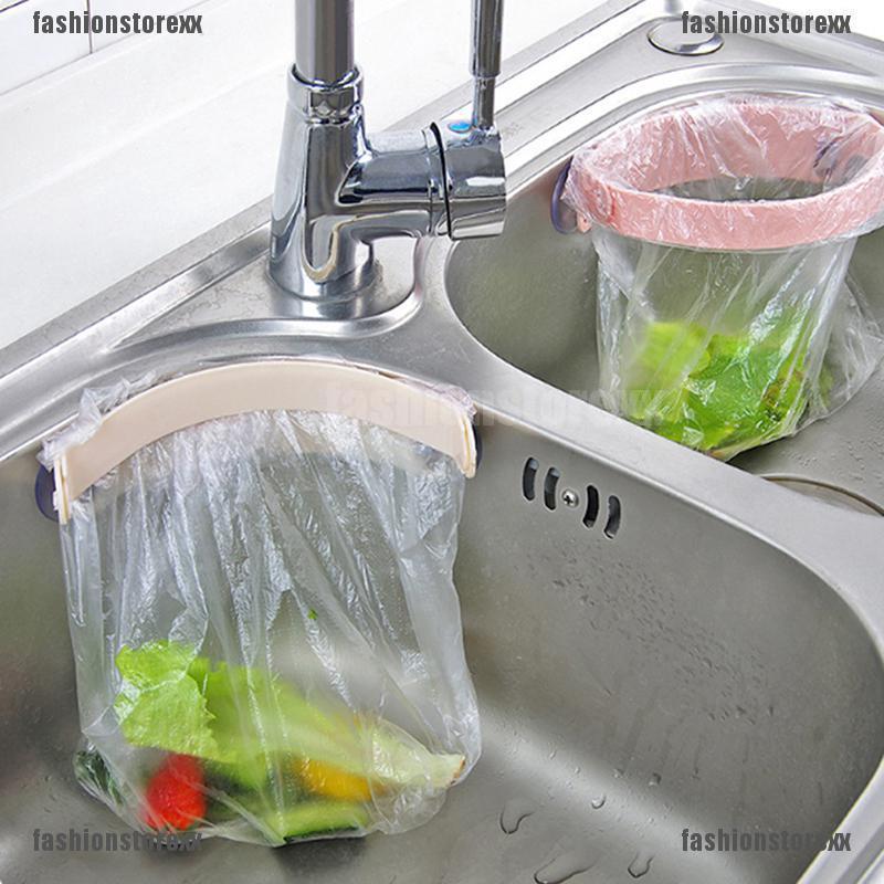 Kitchen organize storage rack dish drainer garbage bag trash bags holder hook