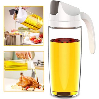 Auto Flip Olive Oil Dispenser Bottle 600ml Leakproof Condiment Container With Automatic Cap