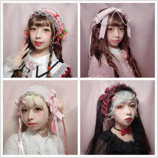 Japanese Soft Adorable Lolita Lace Maid Headband Bow knot Diy Headband (1)