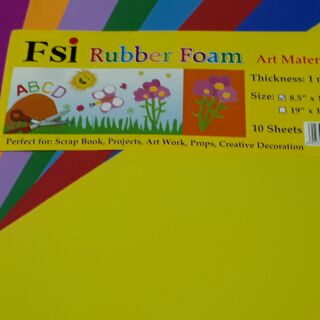 Rubber foam/sponge paper sheet 1mm (10pcs per pack) assorted color