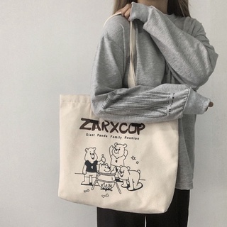 Canvas Bag 2021 New Ins Female Student Korean Version of Large-capacity Shoulder Bag All-match School Bag Handbag