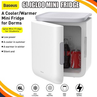 Baseus white 6L Igloo Mini Fridge for Students Refrigerator and Warmer Home Use Summer Mask Freezer