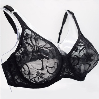 Sexy Women Embroidery Lace Sheer Bra Bralette Unpadded Lingerie Plus Size Plunge See Through