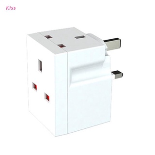 kiss 3 in 1 UK Extension Plug Socket Converter 3 Pin Multi Plug Outlet Extender 13A Mini Outlet Adapter With Child Protection