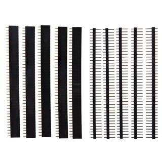 40 Pin 1x40 Single Row Male and Female 2.54 Breakable Pin Header PCB JST Connector Strip for Arduino Black