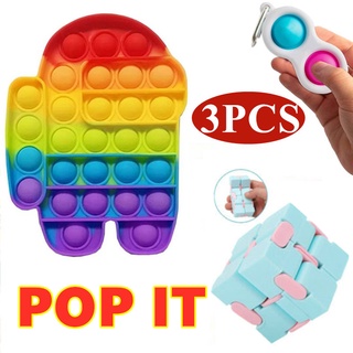 COD## Push Pop it Among Us Push Poppet Bubble Fidget Sensory Toy with Simple Dimple Fidget Toy
