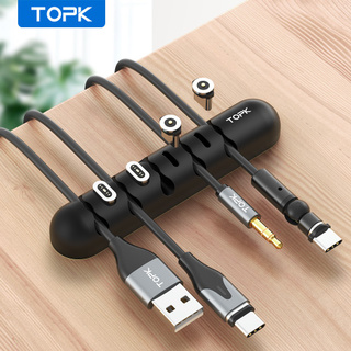 TOPK L35 Silicone Cable Clips Cable Organizer plug organizer storage Silicone USB Cable Winder Desktop Tidy Management Clips Cable Holder for Mouse