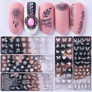 Nail Art Template,Nail Polish Stamping Plates Flower Butterfly Rose Snowflake Image Templates Stamping Manicure DIY Tools