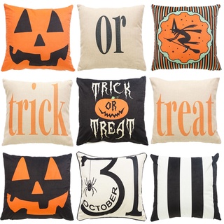Halloween Cushion Cover Pillow Case Trick Or Treat Pumpkin Decorative Halloween Party Decorations
