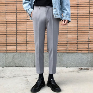 4 Colors Standard Casual Suit Pants Korean Style Ankle Length Pants Business Suit Pants for Men Solid Color Trousers Male