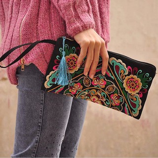 Fashion National wind satin embroidery hand bag (3)