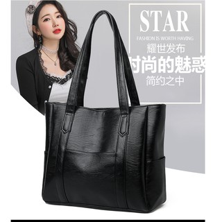 Women bag 2020 new large capacity simple and stylish casual all-match soft leather handbag