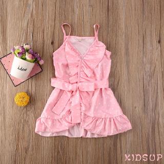 ✿KIDSUP✿Toddler Baby Girl Kid Clothes Sling Polka Dot Dress Summer Outfit Skirt (4)