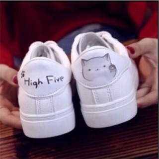 Lucky #6801 White Cat Rubber Shoes (1)