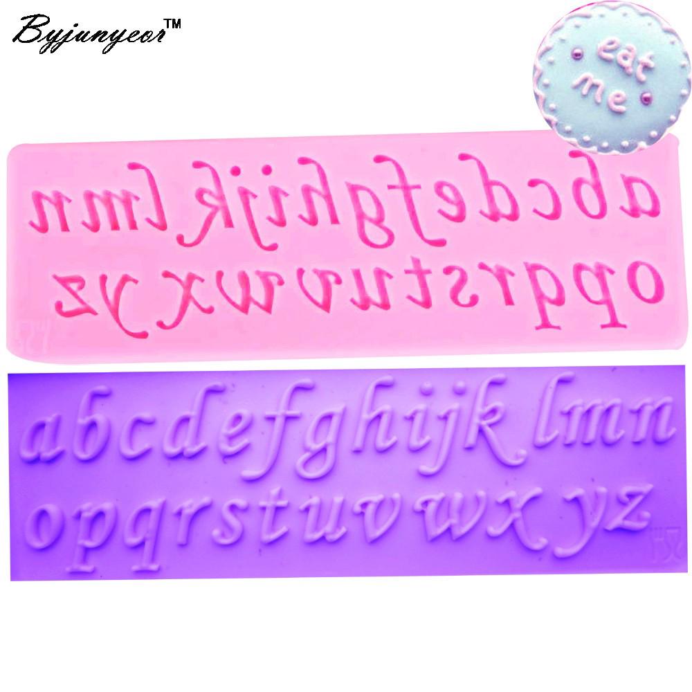 M557 3D New English Letters Alphabet Silicone Mold Sugar