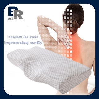 Contour Massage Ergonomic Curve Cervical Orthopedic Memory Foam Neck Pillow With Washable Breathable Cover