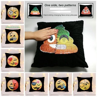 Sequin Pillow Case Changing Face Emoji Pillow Cases DIY