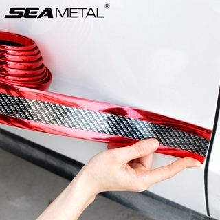 Universal Car Door Protector Sill Strip 5D Carbon Fiber Sticker Anti Collision Scratch Resistant Waterproof Tape Protection