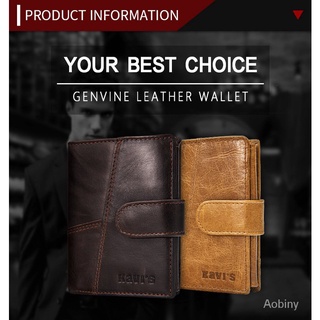 KAVIS Leather Wallet for Man Vintage Wallet Multifunctional Men Genuine Leather Coin Purse Multiple Card Slots Short Wallet (7)