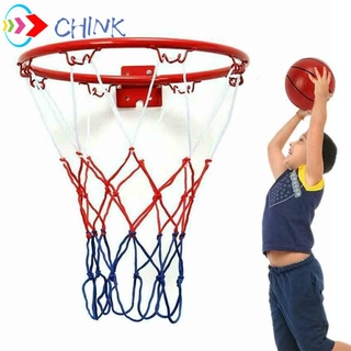 CHINK Outdoor Wall Mounted 4 Rim Ball Stand Basketball Hoop Metal Indoor Net Child Game 32cm Hanging Goal