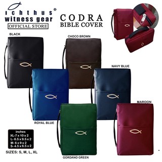 Bible Cover with Zipper Codra BCC Poly Rubber Ichthus Bible Bag