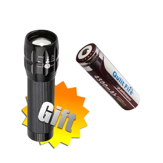 Qulit Fire 4500mAh 18650 Li-ion Rechargeable 3.7v Battery with free flashlight