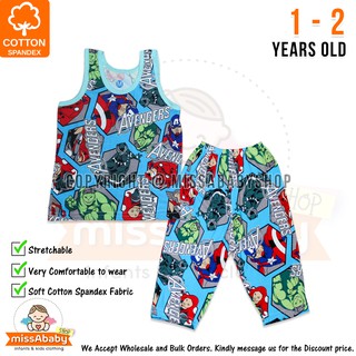 Character Sando Pajama Terno for Kids Boy 1-Pair (1 - 2 years old) Good Quality Materials FULL PRINT