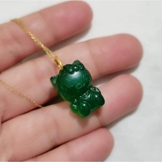Pendant only - JADE HELLO KITTY 14K SOLID GOLD