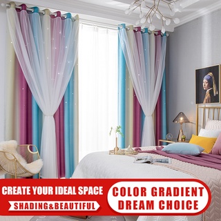 M Curtain, double-layer hollow out curtain, living room curtain, bedroom shading curtain, (1M*2M) (1)