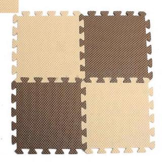 10Pcs 30cm x 30cm Coffee&Beige Soft Floor Plain Giant Puzzle Play Mats Assembled Home Splice Carpet Baby Crawling Mat (5)