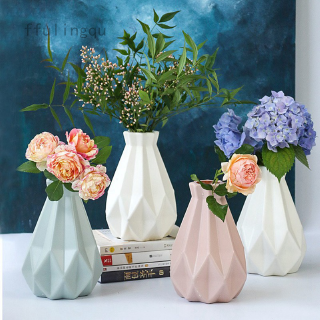 Origami Plastic Vase Imitation Ceramic Flower Pot Flower Basket Flower Vase Nordic Style Home Decoration (1)