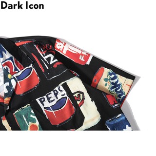 Dark Icon Full Print Street Shirts Men Turn-down Collar Hip Hop Shirt For Men Streetwear Clothing (5)