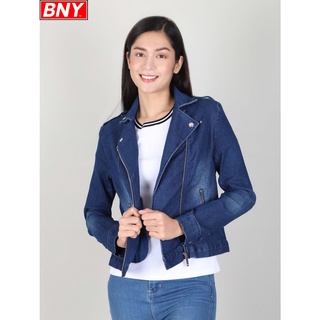 BNY Ladies' Denim Jacket with Lapel Collar Blue (955)-2
