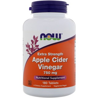 Now Foods Apple Cider Vinegar Extra Strength 750 mg, 180's