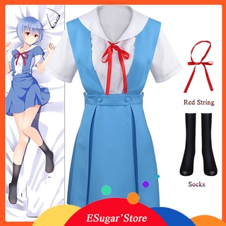 New Anime Evangelion Halloween Women Cosplay Asuka Langley Soryu Tokyo Ayanami Rei Costume School Uniform (1)