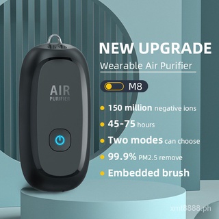 【Ready stock】Aolon M8 150million Negative Ion Air Purifier ionizer Necklace Mini Personal air purifier Remove PM2.5 Low Noise car Air Freshener for Adult PK Aviche M1 3.0 (1)