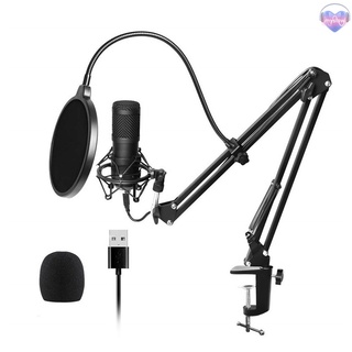 ♫myslow USB Microphone Kit 192KHZ/24BIT Professional Podcast Condenser Mic for PC Karaoke Studio Recording Mic Kit with Sound Card