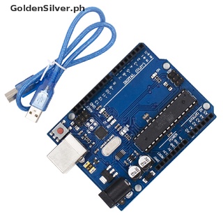 【GoldenSilver】 UNO R3 ATMEGA16U2+MEGA328P Chip for Arduino UNO R3 Development Board + USB CABLE PH