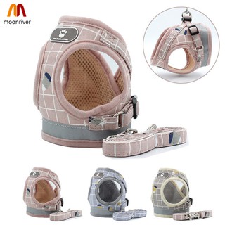 Soft Mesh Padded Dog Harness with Leash Reflective Vest for Small Medium Dog Cat MR