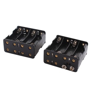 2pcs 8 x AA 2-Side Battery Case Holder Box w 12V Snap Conn
