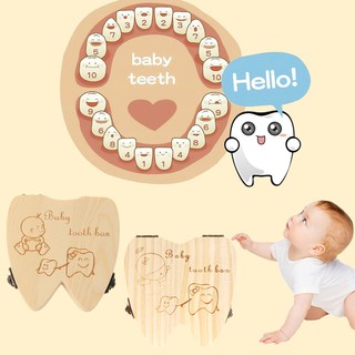 ARIN Baby Tooth Box Wooden Milk Teeth Organizer Storage Save Souvenir Case
