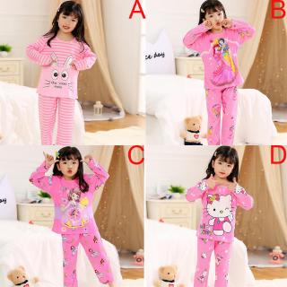 ReadyStock! Children's Baju Tidur Pajamas Set Baby Girls Cute Sleepwear Suit Kids Pyjamas Home Wear Nightwear Clothing